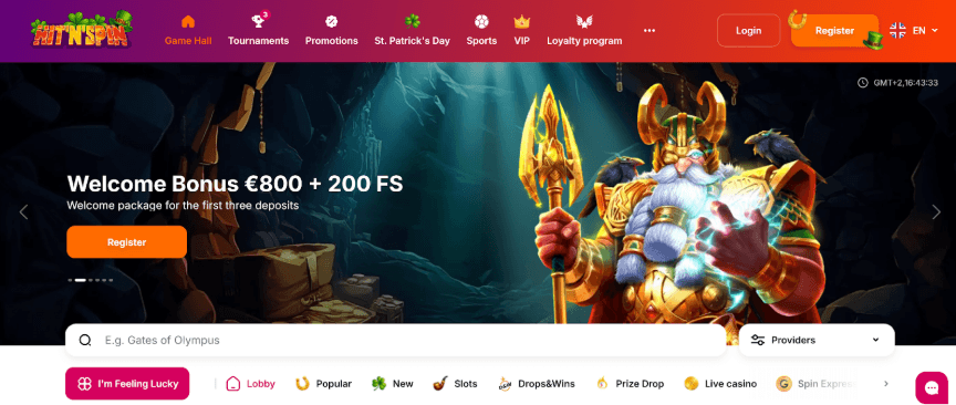 Offerta di benvenuto Hit'n'Spin